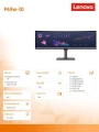 Lenovo Monitor 49.0 cali ThinkVision P49w-30 WLED 63DBRAT1EU