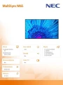 NEC Monitor wielkoformatowy 65 cali MultiSync M651 UHD 500cd/m2 24/7