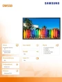 Samsung Monitor profesjonalny OM55B 55 cali Błyszczący 24h/7 3000(cd/m2) 3840x2160 (UHD) S7 Player (Tizen 5.0) Wi-Fi 3 lata On-Site (LH55OMNESGBXEN)