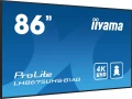 IIYAMA Monitor 85.6 calowy LH8675UHS-B1A, 24/7,IPS,ANDROID.11,4K,500cd/m2,WiFi,3xHDMI,DP,Daisy/Chain,2xUSB,2x10W,RJ45,iiSignage2,FailOver,SDM,4GB/32GB