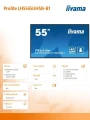IIYAMA Monitor 55 cali LH5565UHSB-B1, 24/7, IPS, ANDROID 11, 4K, 800cd, iiSignage2, SDM, 2x HDMI, DP, 2x USB,2x 10W, RJ45, WiFi, 4/32GB, PION/POZIOM,
