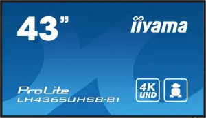 IIYAMA Monitor 43 cale LH4365UHSB-B1 24/7, IPS, ANDROID 11, 4K, 800cd, iiSignage2, SDM, 2x HDMI, DP, 2x USB,2x 10W, RJ45, WiFi, 4/32GB, PION/POZIOM, 4